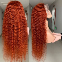 Lockige Orange Ingwer Lace Front Perücke Echthaar Perücken Glueless Wasser Tiefe Welle Frontal Perücke 13x4 13x6 HD Lace Front Echthaar Perücke