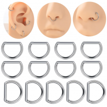 1/10pcs D Shape Titanium Septum Piercing 10mm 12mm Segment Nose Rings Hoop Tragus Helix Piercing Earrings Body Jewelry