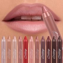 Matita labbra opaca in più colori, da utilizzare come matita per labbra e rossetto, facile da applicare con precisione, antiaderente impermeabile a lunga durata