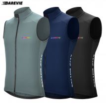 DAREVIE Gilet da ciclismo Antivento Ciclismo Gilet da vento Impermeabile Cerniere a 2 vie Giacca a vento da ciclismo Tasche con cerniera posteriore Uomo Donna