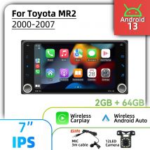 Autoradio Android 2Din con Schermo da 7 Pollici per Toyota MR2 MR 2 2000-2007, Carplay Wireless, Unità Multimediale per Auto con Navigazione