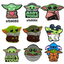 10 Stück Filmfigur Baby Yoda Focal Silikonperlen Beißring Lebensmittelqualität für Stift Schnullerkette