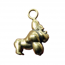 Mini Cute Vintage Brass Ape Statue Key Chain Pendant Decoration Ornament Sculpture Home Office Desk Ornament Funny Toy Gift