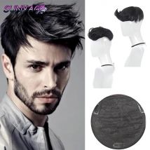 Sunyage Herren Perücken Herren Kurzhaar synthetische Ersatz stücke decken weißes Haar Glatze Haar natürliche Haar pflaster