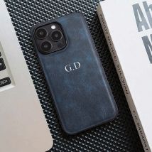 Leather Personalized Customized Initials Name Case For iPhone 17 Air 16 15 14 13 12 11Pro Max Plus Luxury DIY Engraved Cover