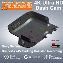 Grabador de vídeo DVR para coche 4K Plug and Play WIFi personalizado para Chery Tiggo 8Pro, para Tiggo 7Plus versión alta MY2023 Control por aplicación