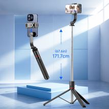 F15 con telecomando wireless treppiede da tavolo per selfie stick da 68 pollici per Iphone Android Smartphone Shooting Vlog