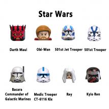 TV6104 Darth Maul klocki Obi-Wan Kenobi cegły Model Kylo Ren figurka Galactica Marines Bacara zabawka dla dzieci