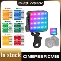 ZHIYUN Ufficiale CINEPEER CM15 RGB 15W LED Luce video Luce tascabile portatile 2500K-10000K Luci fotografiche Luce di riempimento per foto