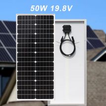 50W 12V Solarpanel Monokristallines, 50W / 100W Solarmodul mit Hocheffizientes Aluminiumrahmen, PV Modul für 12V Batterien Boot, Wohnmobile, Gartenhäuse, Haus solar pnael