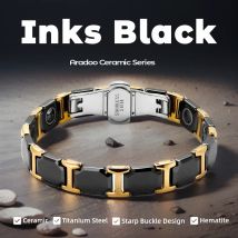 Aradoo Keramik Titan Stahl Energie Armbänder Riemen Schnalle Design Hämatit Magnet kraft Armband Schmuck Geschenke
