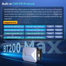 10 pz. MUCAR BT200 Max Scanner OBD2 Bluetooth, Strumento Diagnostico Bidirezionale per Tutti i Sistemi CAN FD con 15 Funzioni di Reset e Aggiornamenti Gratuiti a Vita