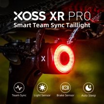 XOSS XR Pro Team Sync Fanale posteriore con rilevamento del freno automatico Luce posteriore per bicicletta LED Fanale posteriore per ciclismo ricaricabile impermeabile XRpro