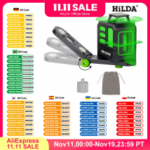 HILDA Laser Level 2 lines/5 Lines 360 Automatic Leveling Level Construction Tool Equipment Green Light Cross Laser Good Gift