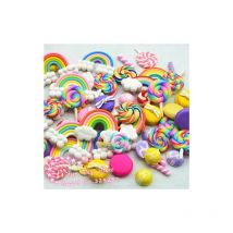 Polymer Clay Lollipop,Candy,Rainbow Pudding  Assorted Packs,Dollhouse Home Play Sweets Miniatures 50pcs/lot 30-50mm