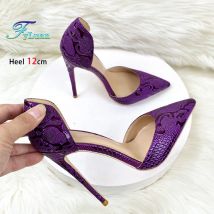 Sommer Neue Elegante Damen Party Kleid Schuhe 6,5 CM 8 CM 10 CM 12 CM Frauen Spitz High Heels pumpen Mode Prägen Lila Sandalen