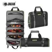Roll Up Tool Bag, Multi-pockets Tool Organiser 600 Denier with 6 Interior Pockets, 68x36cm, Ideal for Craftsmen, Electricians