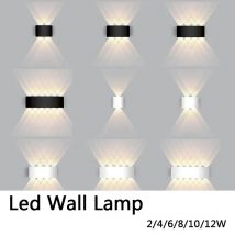 LED Aluminium Wandleuchte AC110V-220V Outdoor Wasserdicht Home Dekoration Up Down Wand Innenleuchte Wohnzimmer Schlafzimmer 2-12W
