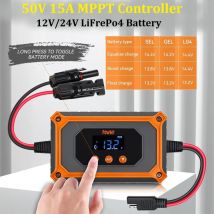 PowMr 15A MPPT regolatore di carica solare caricabatteria LiFePo4 regolatore solare 12V/24V con Display LCD sistema completo solare