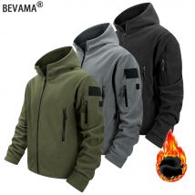 Taktische Fleecejacke für Herren, durchgehender Reißverschluss, Kapuzenmantel, warm, lässig, Hoodies, Camping, Wandern, Laufen, Jogger, Sportjacke, Herren, Streetwear