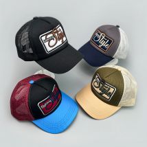 Persönliche bestickte Buchstaben Baseballmützen Neue Unisex-Sonnenschutz American Vintage Vielseitige Mode Farbblock Trucker Caps Ins