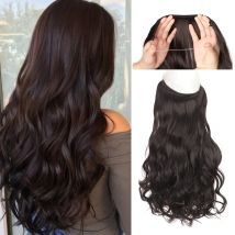 H & star 20inch synthetisch ohne Clip Welle Haar verlängerungen versteckt falsches Haarteil ein Stück Fisch linie gefälschtes Haarteil