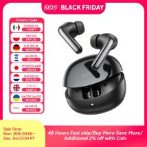 QCY MeloBuds N60 Wireless Bluetooth 6.0 Earphones Hybrid ANC Headphone LDAC Hi-Res Audio with Coaxial Dual Driver Earbuds 45Hrs