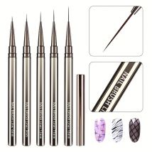 5PCS Nail art Liner Pinsel Hand Bemalt Pinsel Acryl UV Gel Farben Farben Builder Zeichnung Stift DIY Maniküre Design zubehör