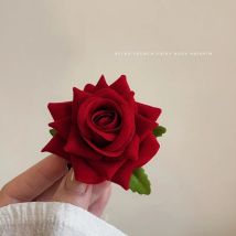 Süßes Tuch Rose Blume Haarnadeln und Brosche Frau Mädchen Strand zubehör Haars pangen Stifte Haars pangen Haars pange Kopfschmuck Kopf bedeckung