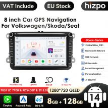 Lettore multimediale per auto Android 14 4G 2 Din per VW Volkswagen Golf Polo Tiguan Passat B7 B6 SEAT Leon Skoda Octavia Radio GPS RDS