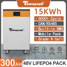 51V 48V 15KWh Powerwall 300Ah LiFePO4 Akumulator 6000 cykli Litowo-żelazowo-fosforanowy Wbudowany BMS CAN RS485 Monitor UE Tax Free