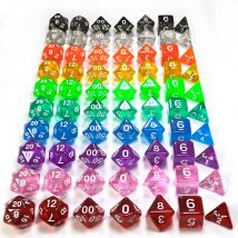 Colorful Transparent 7pcDie Set with Candy Effect Poker Game Dice,Blue Color DNDGame D4,d6,d8,d10,d12,d20 for Rpg Deskgame
