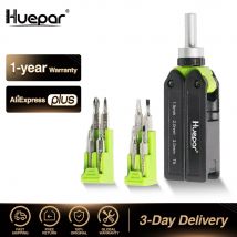Huepar Multi-Bit Ratsche Präzision Schraubendreher-set 8-in-1 Quick-last Mechanismus Schraubendreher Kit Klapp reparatur Werkzeug Für Handys PC