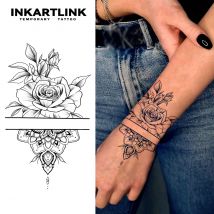Temporäres Blumen-Tattoo, hält bis 15 Tage, neue Technologie, magischer, wasserfester, semi-permanenter Aufkleber.