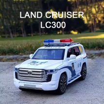 1:32 LAND CRUISER LC300 Polizeiautos Spielzeug Legierungsdruckgussmodell 6 Türen geöffnet mit leichten Musikfahrzeugen Modelle Jungen Geburtstagsgeschenke