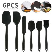 6-teiliges Silikon-Spatel-Set, lebensmittelecht, antihaftbeschichtet, hitzebeständig, Spatel, Wender zum Kochen, Backen, Mischen, Backen