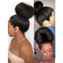 Parrucche piene del merletto diritte crespi 360 HD Capelli umani Brasiliani Yaki Dritto 13x6 Parrucca frontale in pizzo HD Prepizzicata 250% ad alta densità