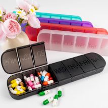 7 Tage wöchentliche Pillendose, tragbare Mini-Pillenetui, Medikamenten-Ausgabe, Tablet, Medikamenten-Aufbewahrungsbehälter, Reisekapsel-Box, Organizer
