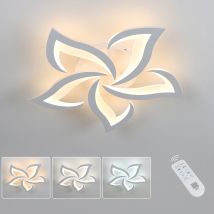 Modern Ceiling Light 40W 4700LM, Dimmable LED Ceiling Lamp 3000-6500K, Acrylic Ceiling Lights Fashion Petal Shape, for Bedroom