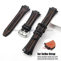Echtes Leder-Uhrenarmband 15 mm x 27 mm für Seiko SNL017P1 SNL029P2 SNA595P2 SNL021P1 Armband Sportarmbänder Uhrenzubehör