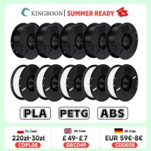 KINGROON 10KG PLA/ABS/PETG Filamento 1.75mm Nero Bianco Grigio, Commercio All'ingrosso 10 Rotoli PLA ABS PETG Plastica Per Stampante 3D