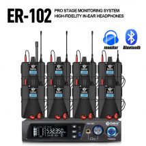 Debra ER-102 UHF IEM In-Ear-Bühnenmonitor Professionelles drahtloses System mit mehreren Sendern für kleine Bühnenauftritte