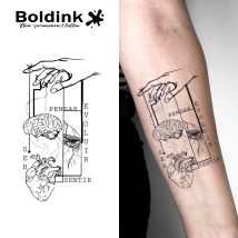 Meeting Of Minds Temporäres Tattoo, Haben bis 15 Tage, neue Technologie, magischer, wasserfester, semi-permanenter Aufkleber.
