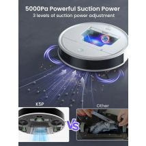 OKP K5P Robot Vacuum Cleaner, 5000Pa, 180 Minutes, WiFi/App, Self-Charging, Perfect for Hard Floors, Animal Hair, Carpets