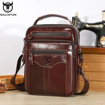BULLCAPTAIN Herren-Umhängetasche aus echtem Leder, Business-Umhängetasche, 7,9 Zoll, Tablet-Tasche, multifunktionale tragbare Umschlagtasche