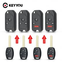 KEYYOU Nowy zmodyfikowany kluczyk samochodowy do Hondy Accord Civic CRV Pilot 2007 2008 2009 2010 2011 2012 2013 Zdalny przycisk 2/3/4 Flip Folding