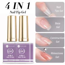 UR SUGAR 15ml 4 IN 1 Nail Tips Soft Nail Tips Gel Nail Gel For Rhinestones Long Lasting Soak Off UV LED Adhesion Gel