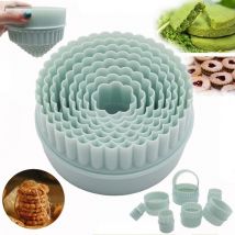 8/Set Kunststoff Formen Kuchen Kreis Cookie Cutter Scone Cookie Cutter Kunststoff Cookie Presse Rand Fudge Cutter Wiederverwendbare Cookie Werkzeuge