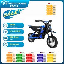 EVERCROSS TECH Moto Eléctrica para Niños EV12M - Motor 300W, Velocidad Máxima 25 km/h, Alcance de 15 km, Neumáticos de 12 Pulgadas, Motocross para 3-12 Años
