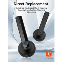 Tuya Handle Fingerprint Key Card Digital Smart Door Lock Keypad Key Entry electronic lock Home House 9 languages audio playback